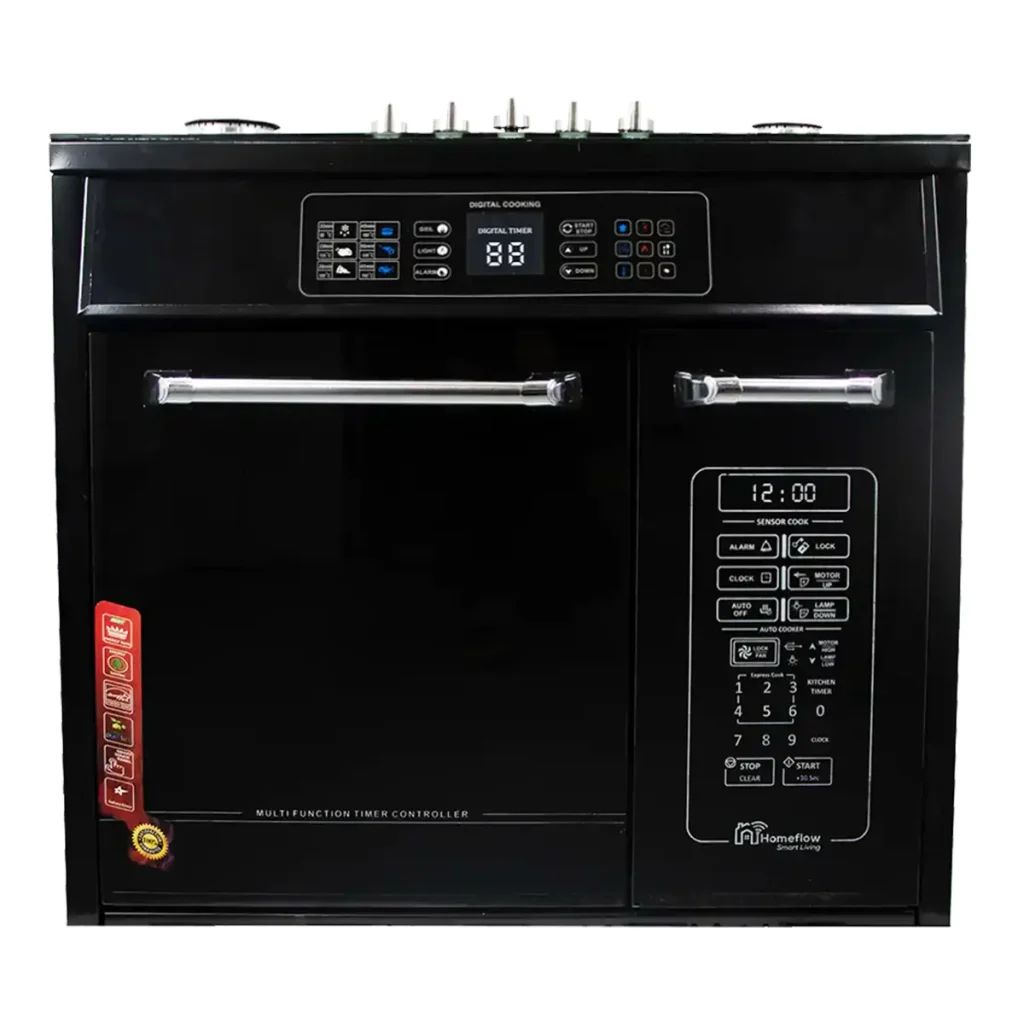 اجاق گاز طرح فر صفحه شیشه ای چاپل