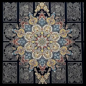 فرش 700 شانه 12 متری سوفیا مدل رومیسا سرمه ای