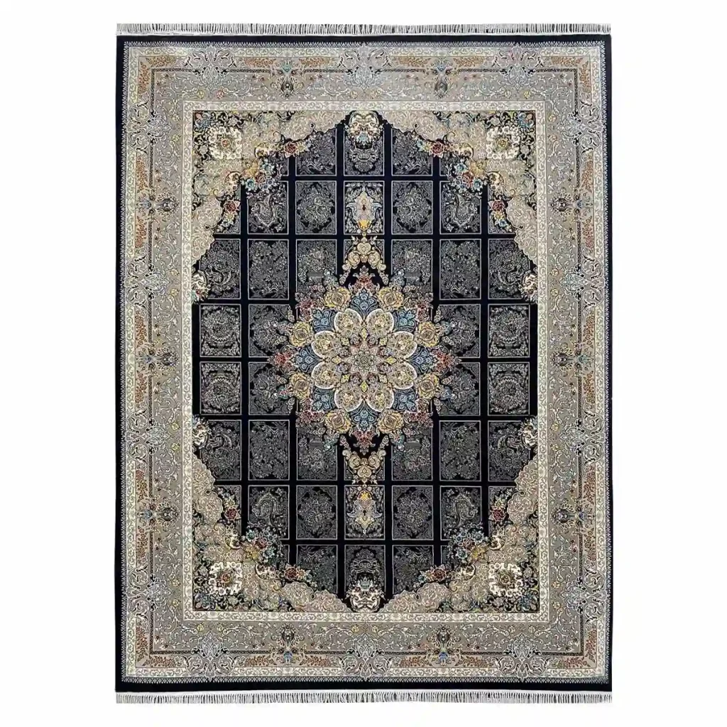 فرش 700 شانه 12 متری سوفیا مدل رومیسا سرمه ای