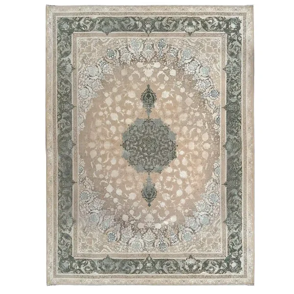 فرش 1200 شانه 12 متری سوفیا مدل مانیا بژ سبز