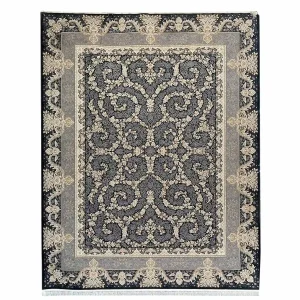 فرش 1200 شانه 12 متری سوفیا مدل گل رخ زغالی