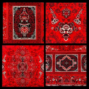 فرش 1200 شانه 12 متری سوفیا مدل کتیبه لاکی