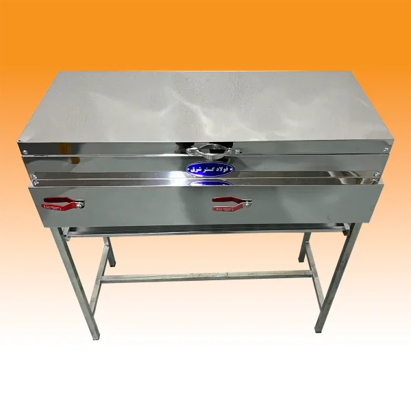 کباب پز 10 شعله اجاق دار با پایه و درب فولاد گستر شرق