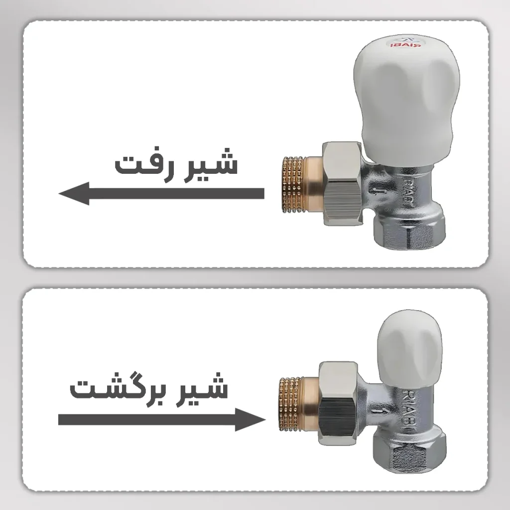 شیر رفت و برگشت رادیاتور ریابی