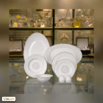 سرویس چینی 28 پارچه غذاخوری زرین مهرانا پلاتینی