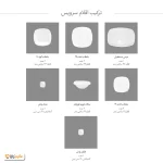 سرویس چینی 27 پارچه غذاخوری زرین ادلین طوسی