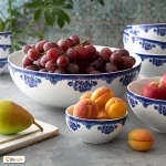سرویس چینی 13 پارچه پیاله زرین فلورانس سرمه ای