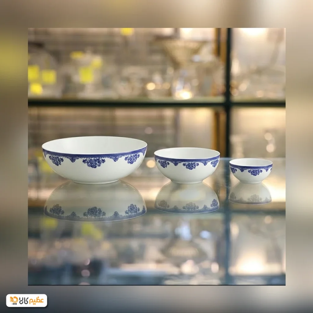 سرویس چینی 13 پارچه پیاله زرین فلورانس سرمه ای