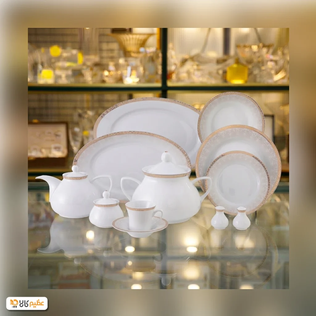 سرویس چینی 108 پارچه کامل زرین رومینا طلایی