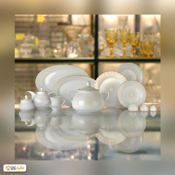 سرویس چینی 108 پارچه کامل زرین سریر سپید
